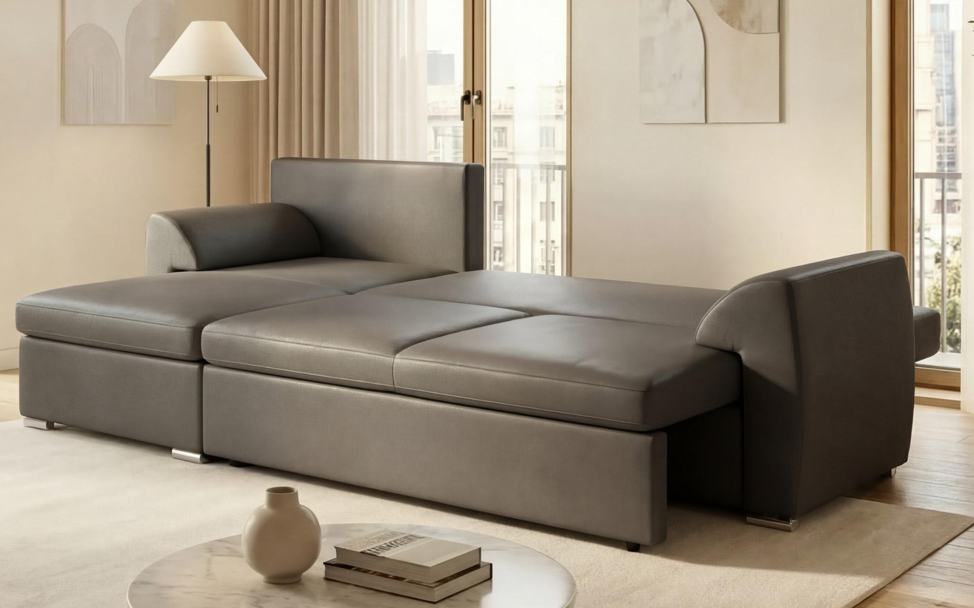 Extendable corner sofa Nolan, grey brown  5